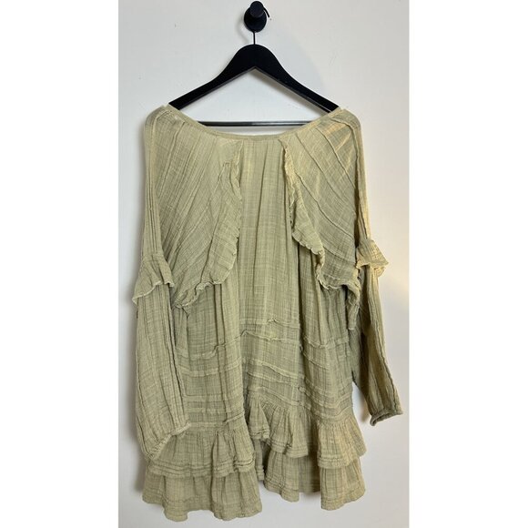 FREE PEOPLE Tamasi Ruffle Tunic in Lichen Size Small - Picture 7 of 12